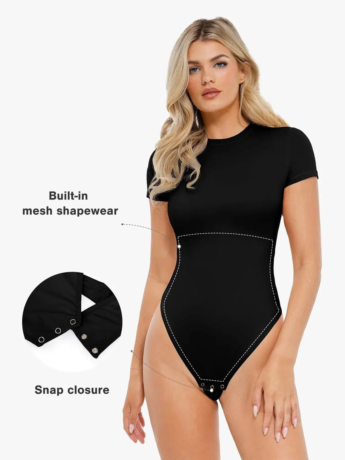DALIA - Shapewear Cloudsense Short Sleeve Crew-Neck Bodysuit