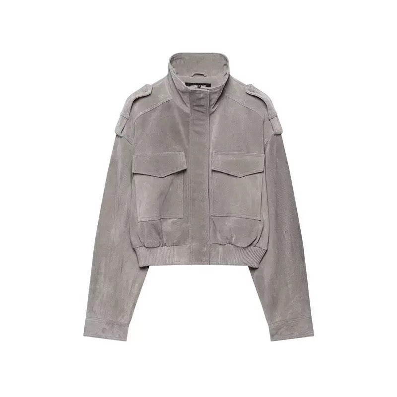 DALIA - Cropped Jacket - Grey