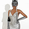DALIA – Rhinestone Cat Mask & Claw Gloves Set
