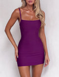 DALIA - Purple Thin Strap Bandage Mini Dress