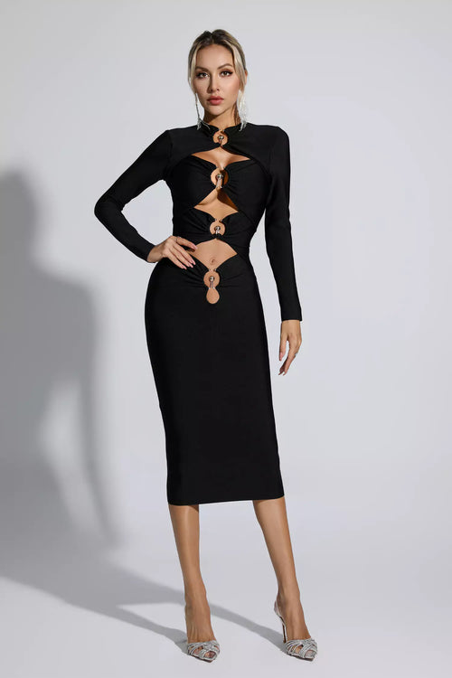 DALIA -  Cut Out Bandage Midi Dress