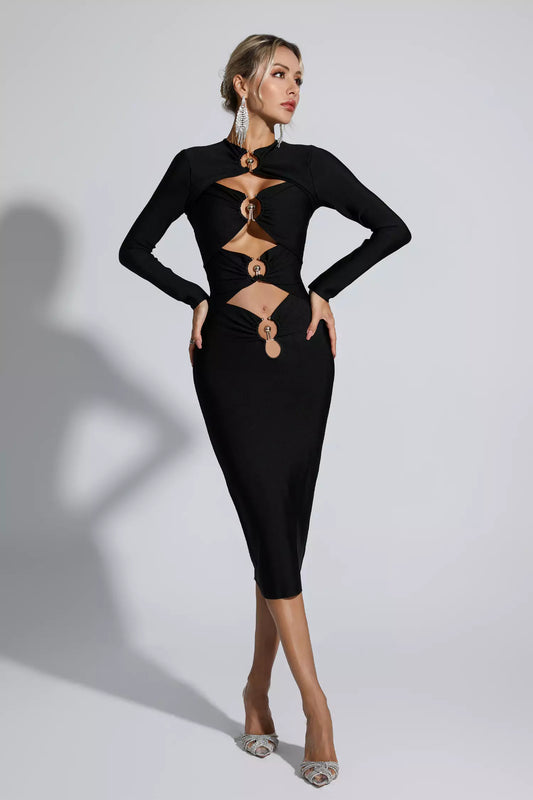 DALIA -  Cut Out Bandage Midi Dress