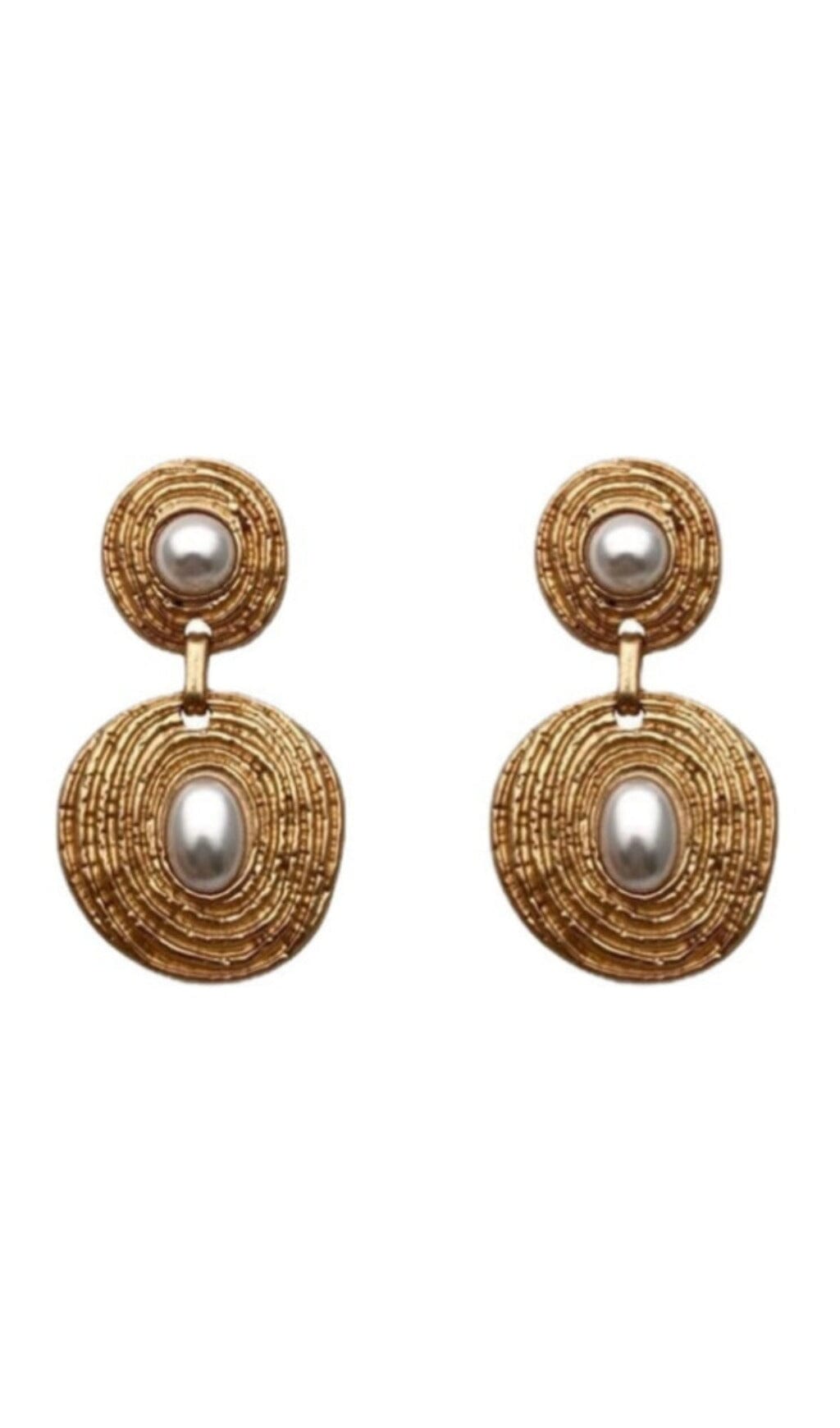 DALIA - Spiral Circle Pearl Earrings