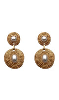 DALIA - Spiral Circle Pearl Earrings