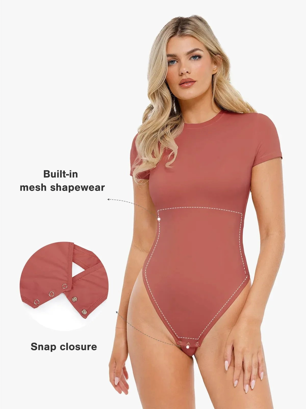 DALIA - Shapewear Cloudsense Short Sleeve Crew-Neck Bodysuit