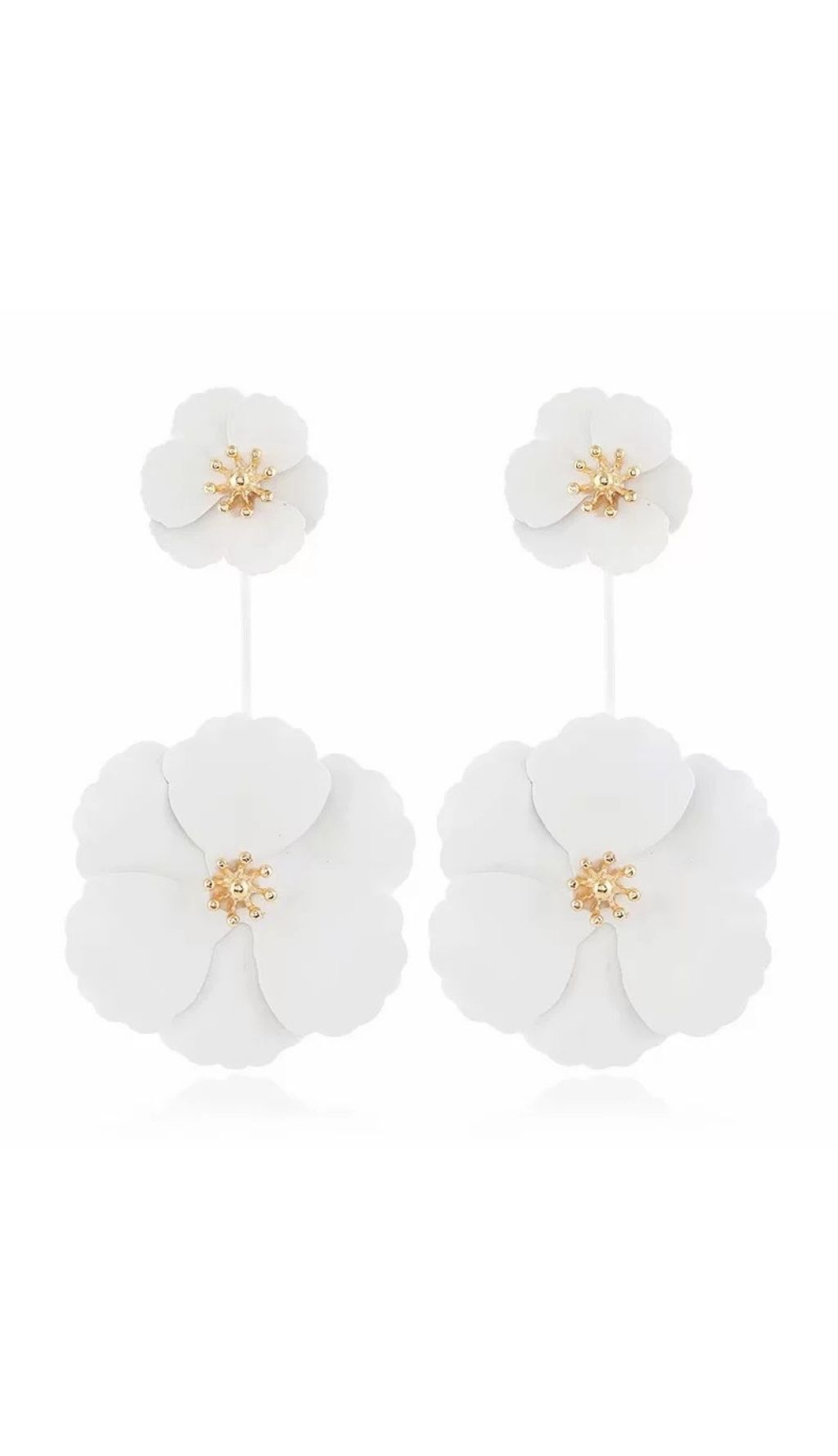 DALIA - Lange oorbellen in de vorm van een bloem van legering