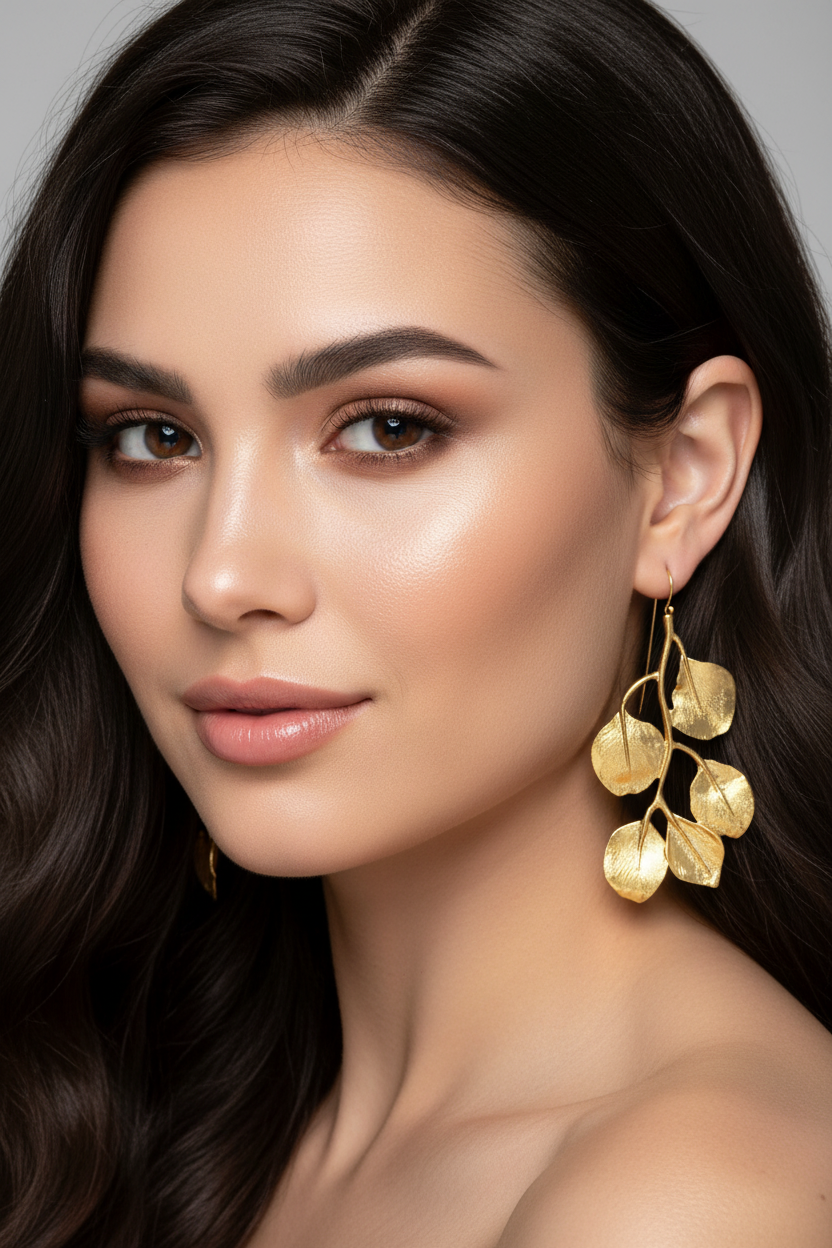 DALIA - Kolczyki Złote Liście