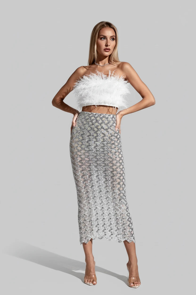DALIA - Feather Sequin Bandage Exclusive Set