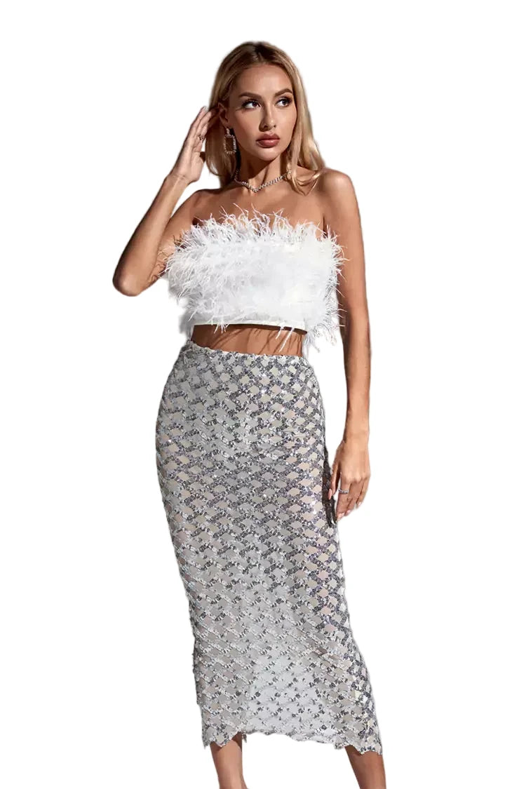 DALIA - Feather Sequin Bandage Exclusive Set