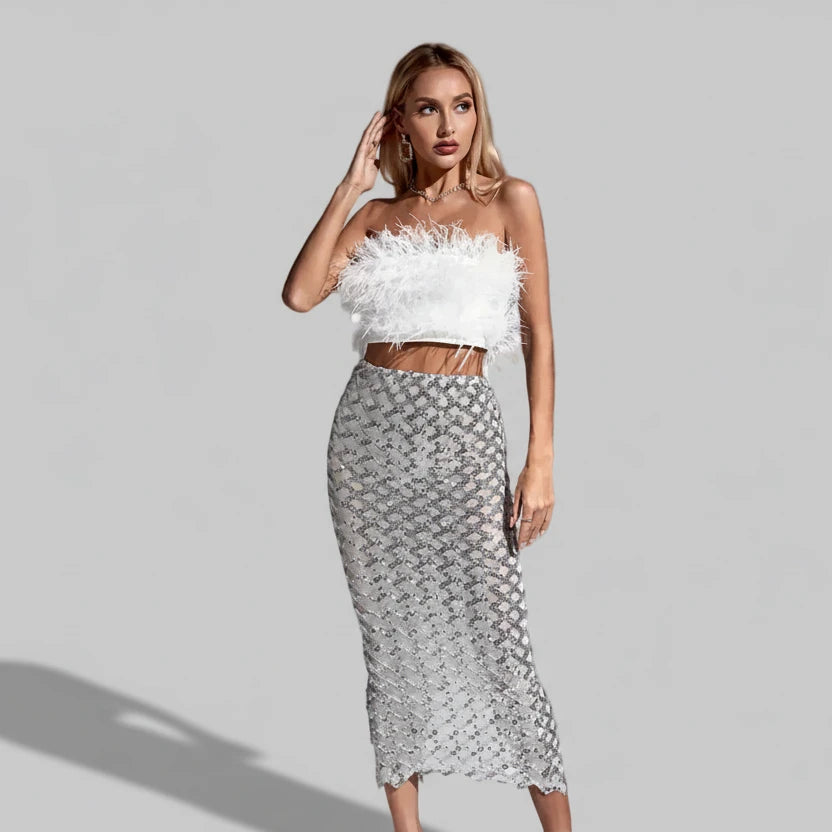 DALIA - Feather Sequin Bandage Exclusive Set