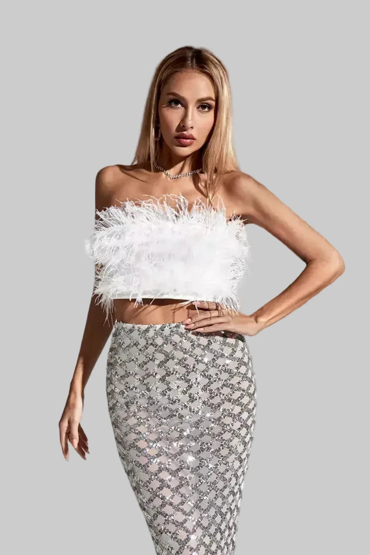 DALIA - Feather Sequin Bandage Exclusive Set