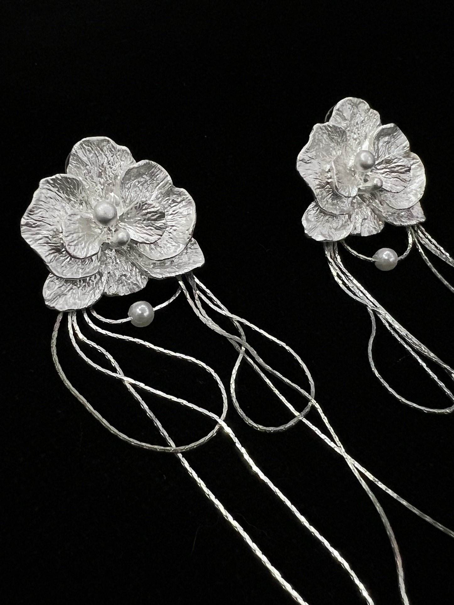 Ariah White Butterfly Orchid Earrings