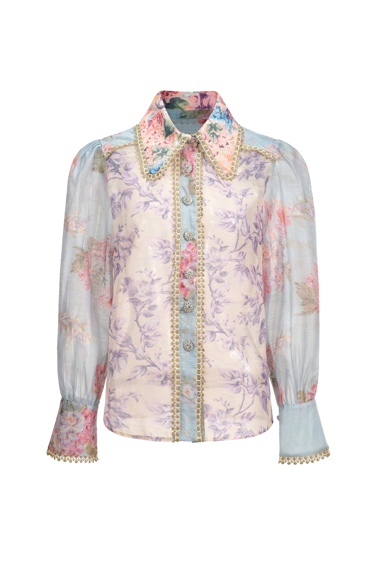 DALIA – Dwuczęściowy komplet z koronką i spódnicą z długim rękawem i kwiatowym nadrukiem