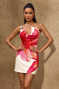 DALIA - Cowl Neck Floral Mini Dress