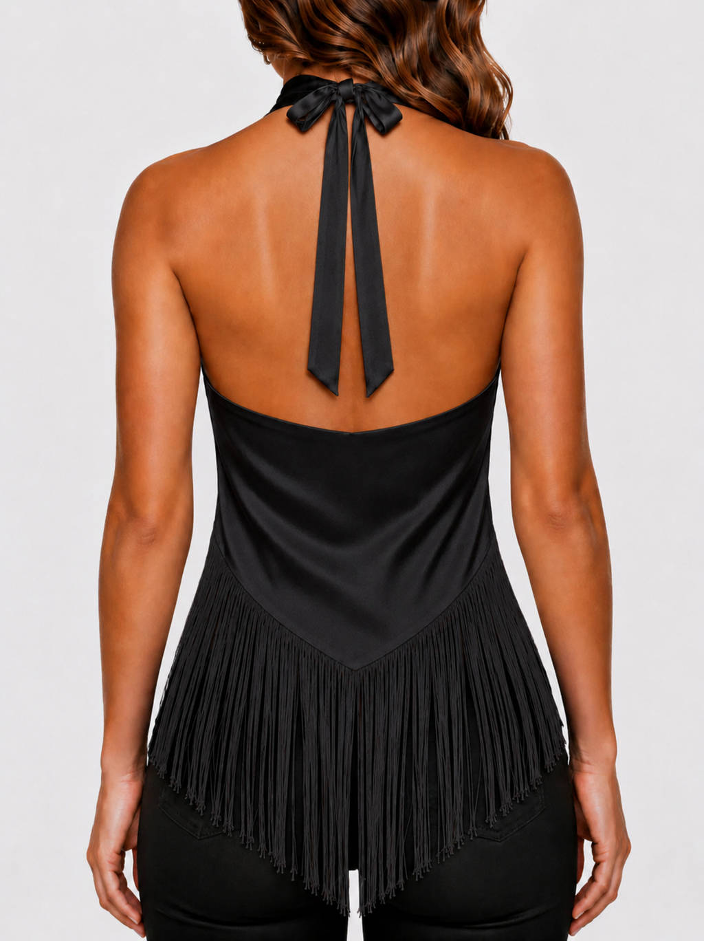 DALIA - Fringe Blouse - Black