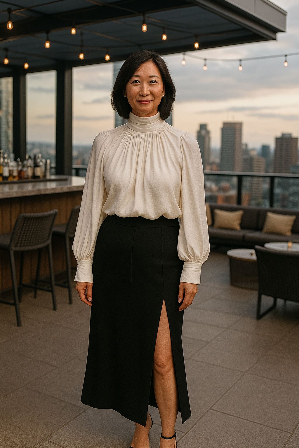 DALIA - Office Stylish Minimalist Blouse White