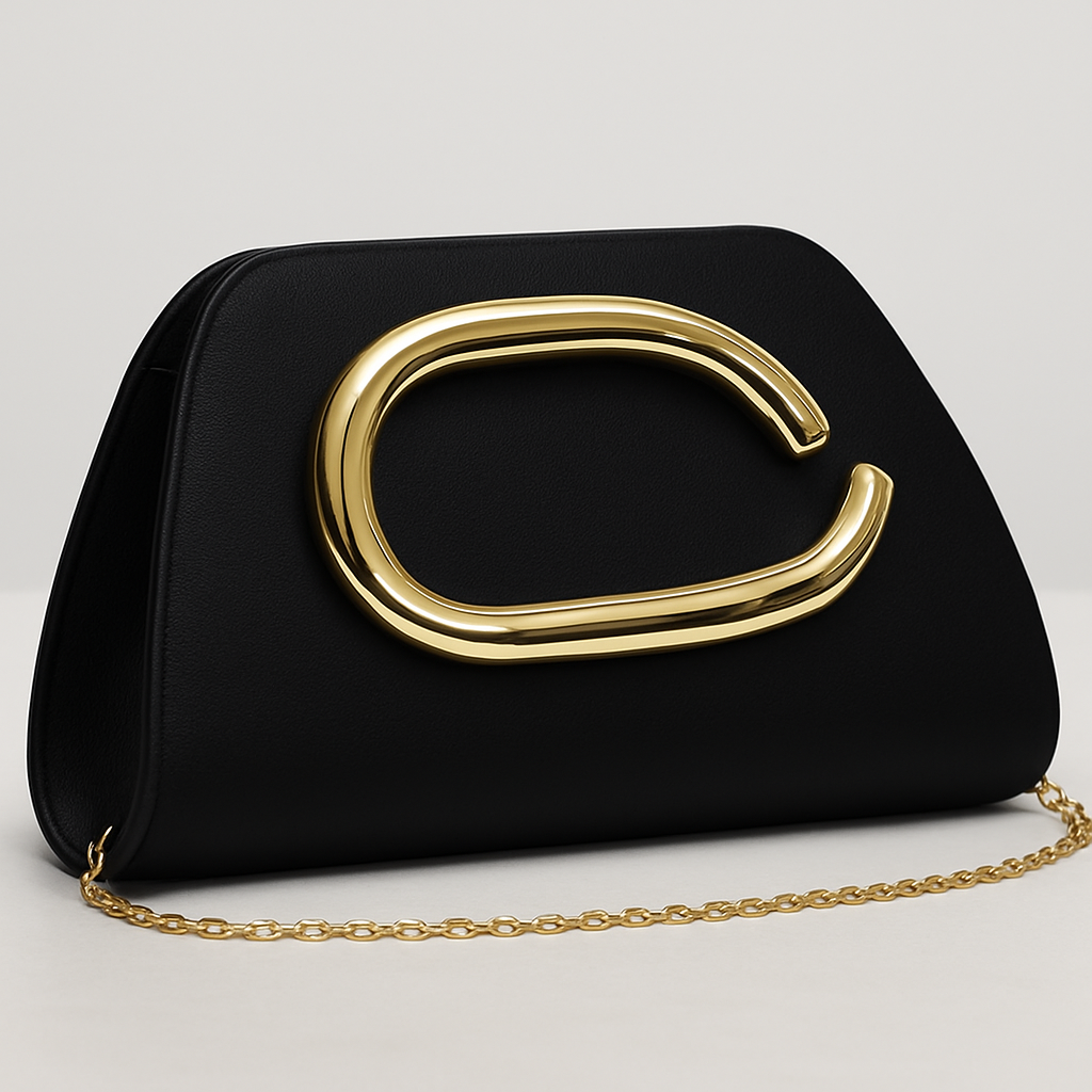 DALIA - Sculpted Gold-Detail Evening Clutch