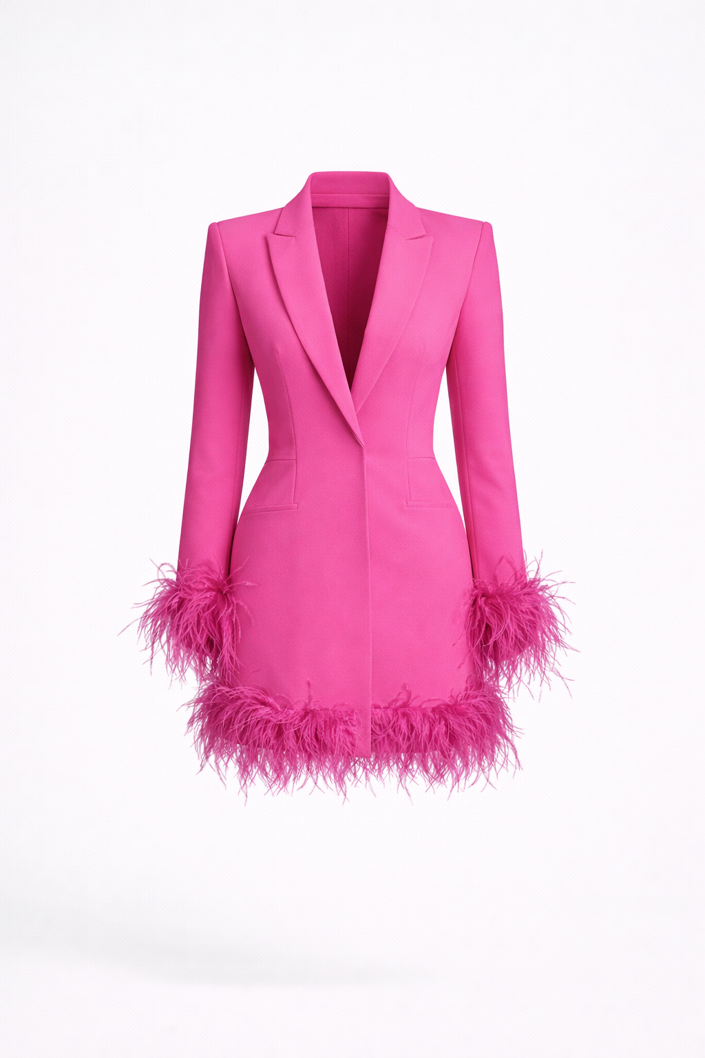 DALIA - Feather-Trim Blazer Dress