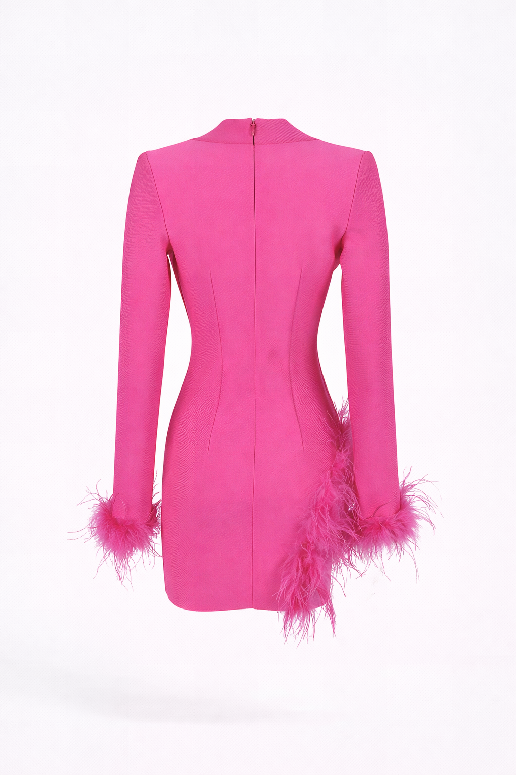 DALIA - Feather-Trim Blazer Dress
