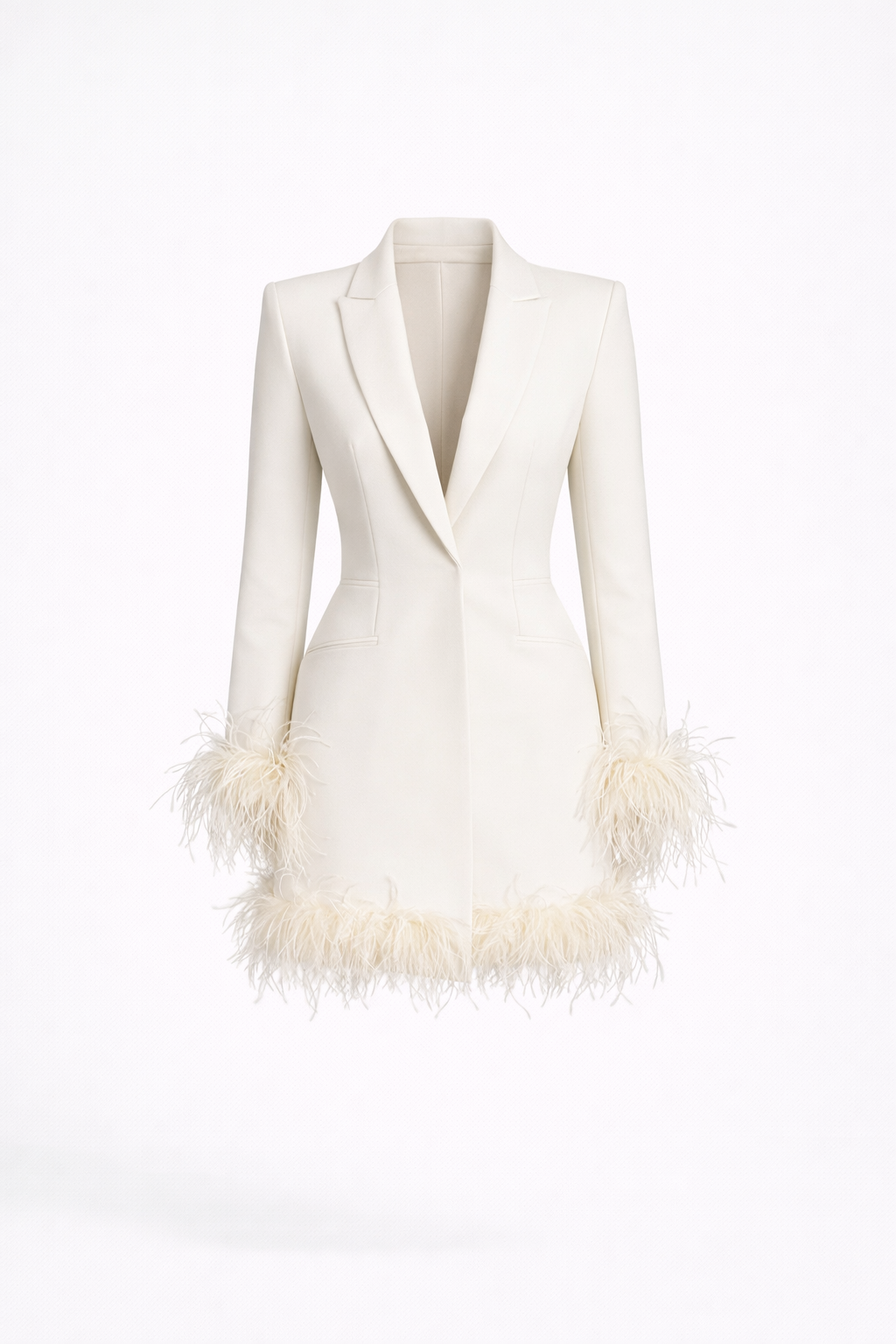 DALIA - Feather-Trim Blazer Dress
