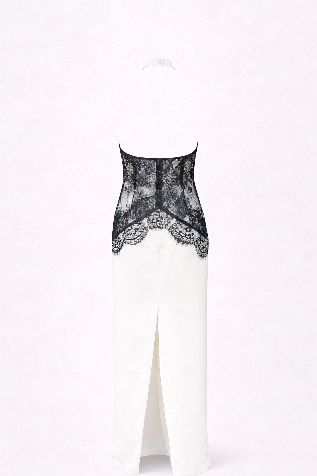 DALIA - Exclusive Lace Halter Satin Dress - White