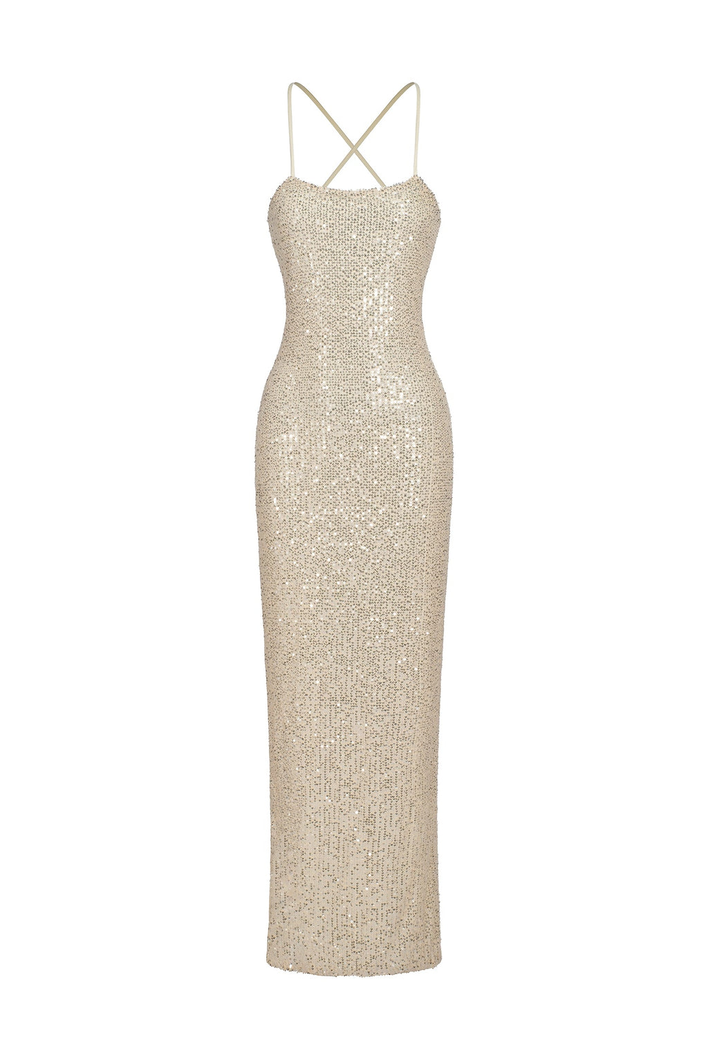 DALIA - Dasaka Backless Saquin Sleeveless Maxi Dress
