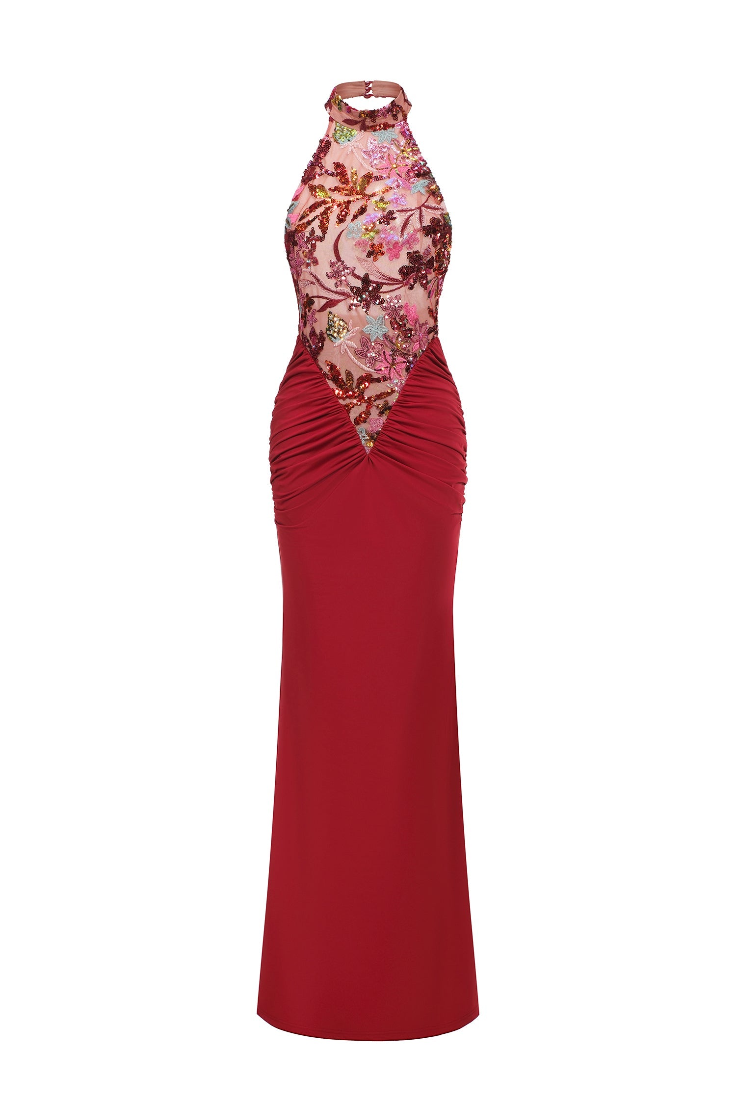 DALIA - Flowers Sequins Slim Maxi Dress