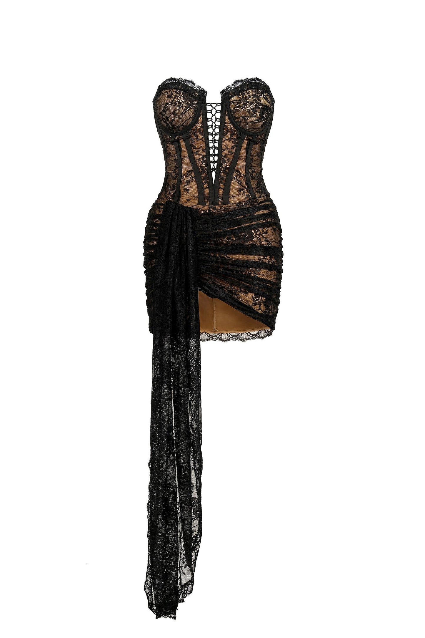 DALIA - Strapless Lace Corset Mini Dress