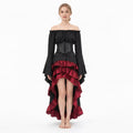 DALIA – Gothic Ruffle Halloween Costume - Black & Burgundy