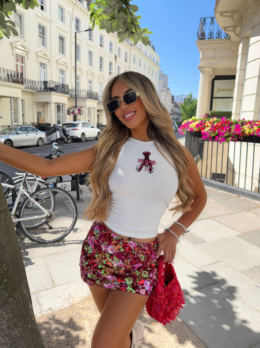 DALIA - Ruby Sequin Skirt