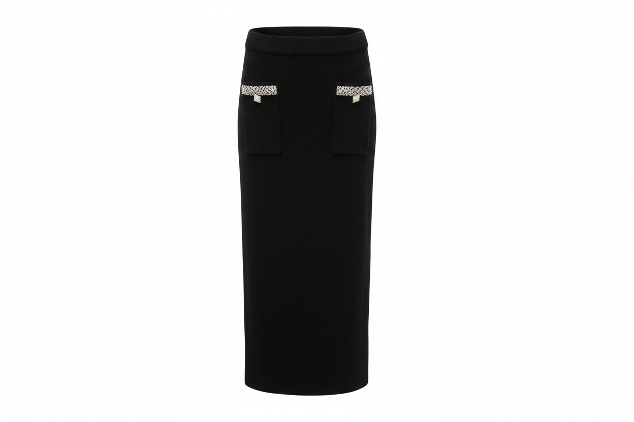DALIA - Premium Jacket & Skirt Set - Black