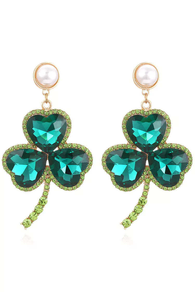 DALIA - Emerald Clover Earrings