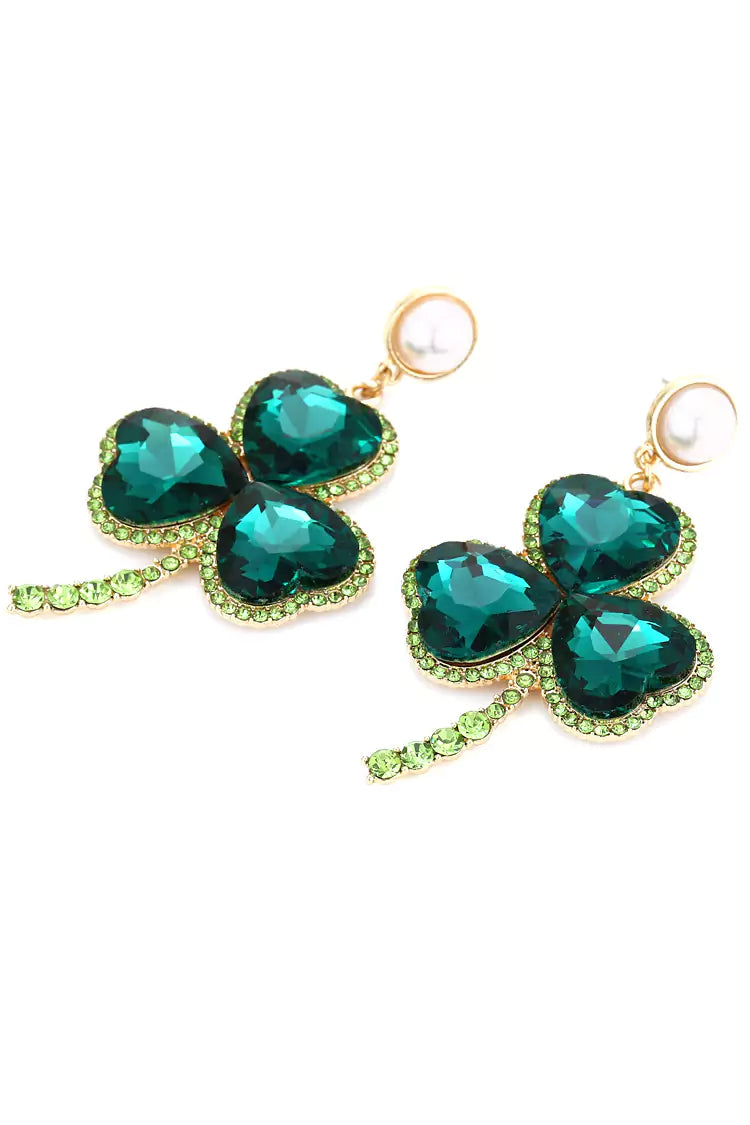 DALIA - Emerald Clover Earrings