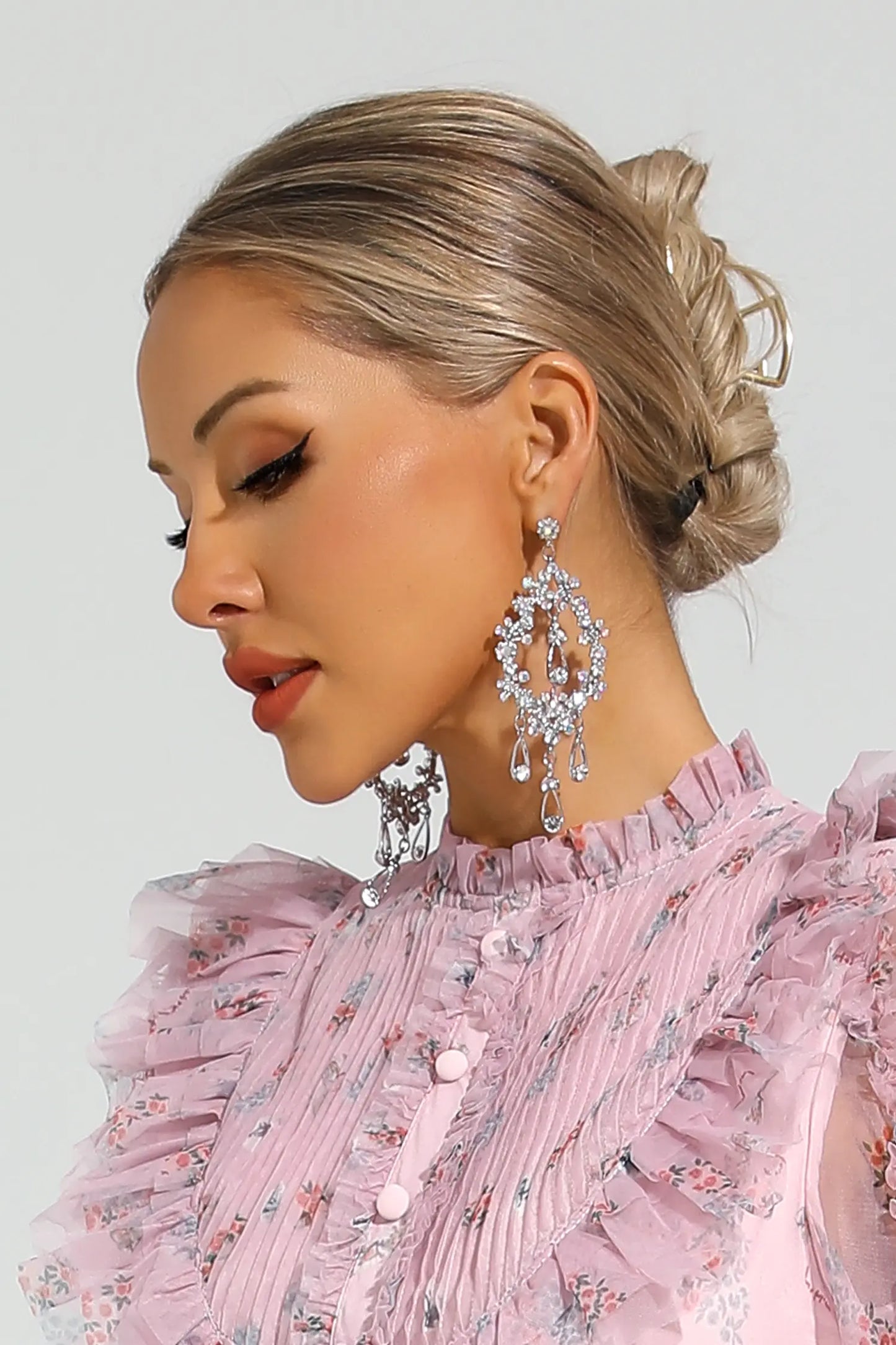 DALIA - Silver Diamond Earrings