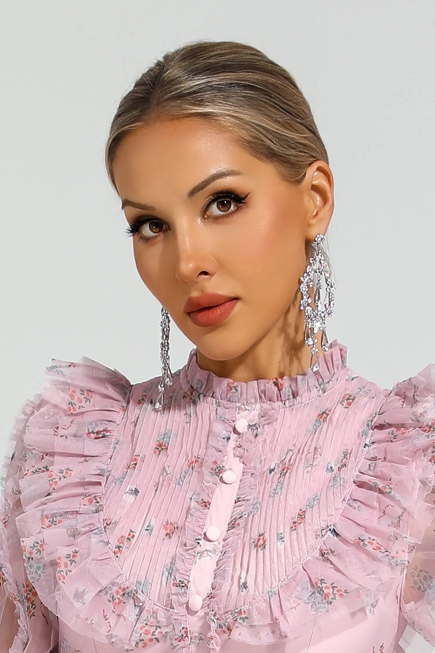 DALIA - Silver Diamond Earrings