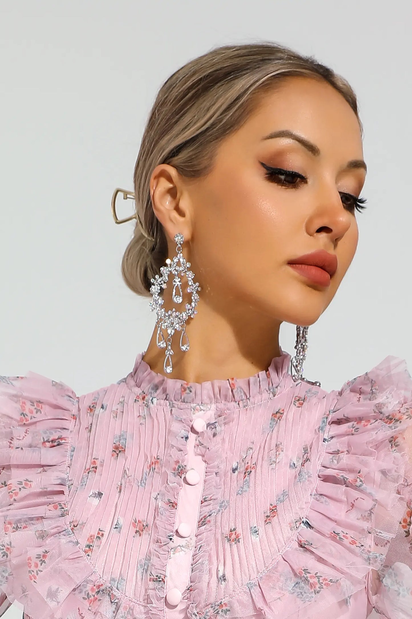 DALIA - Silver Diamond Earrings