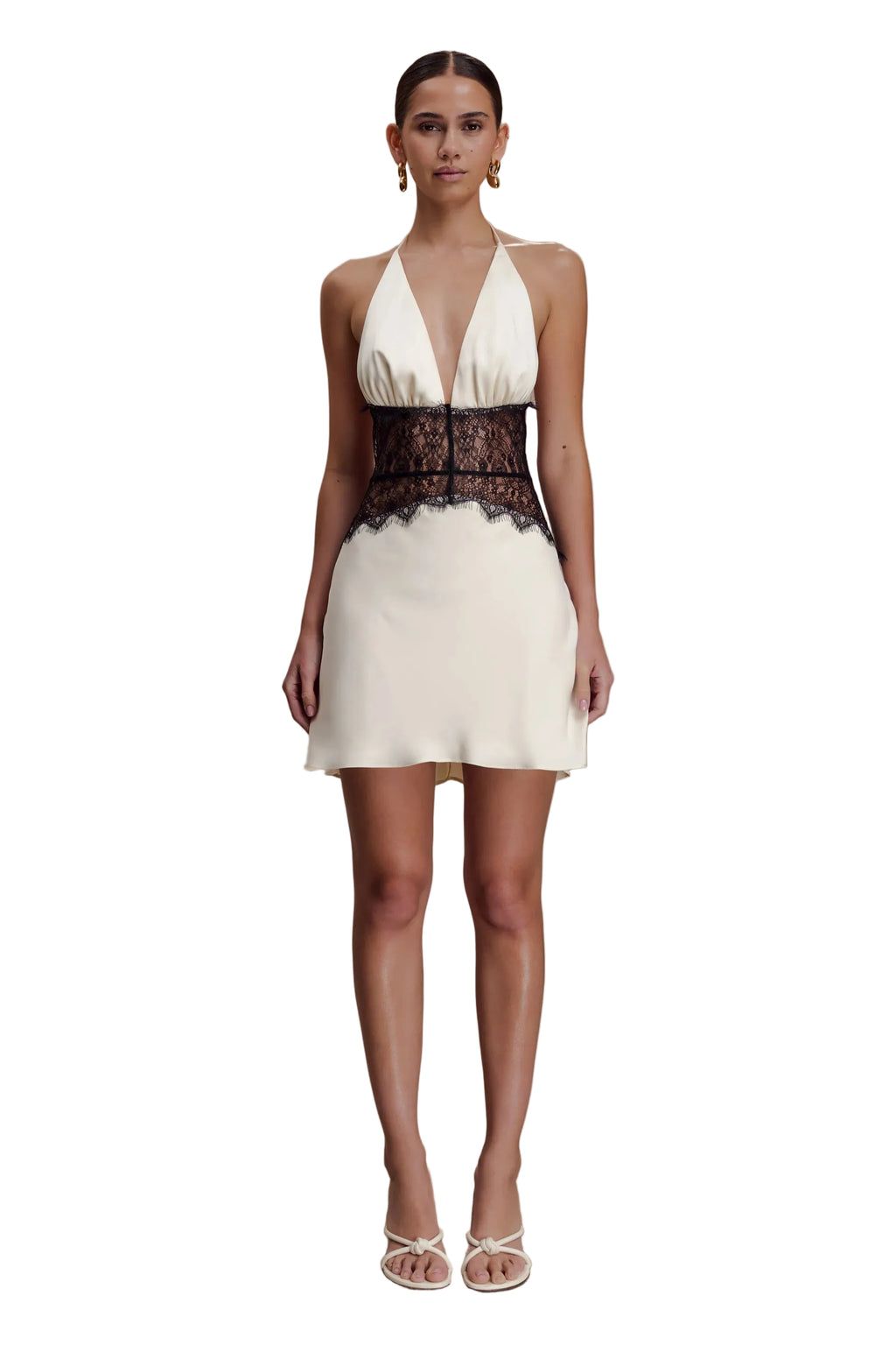 DALIA - Lace And Satin Mini Dress