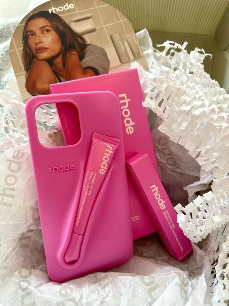 Rhode Phone Case Rose + Lip Gloss