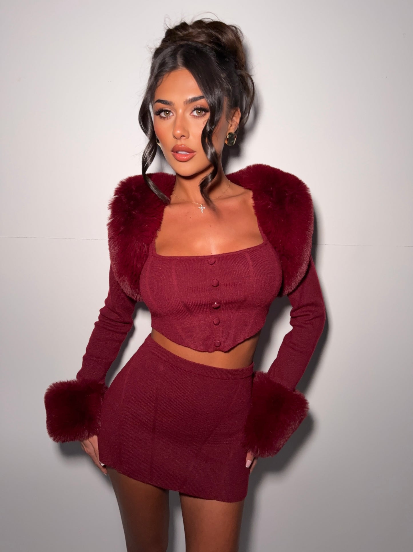 DALIA - Lovergirl Top & Shrug - Cherry