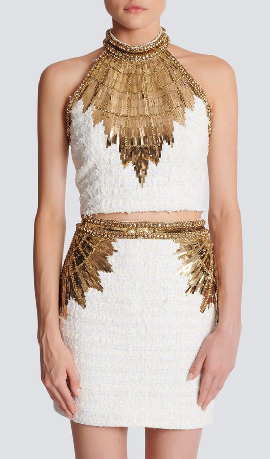 DALIA - Exclusive Embellished Crop Two Piece Suit