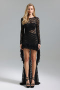 DALIA - Edeline Lace Asymmetrical Hem Mini Dress