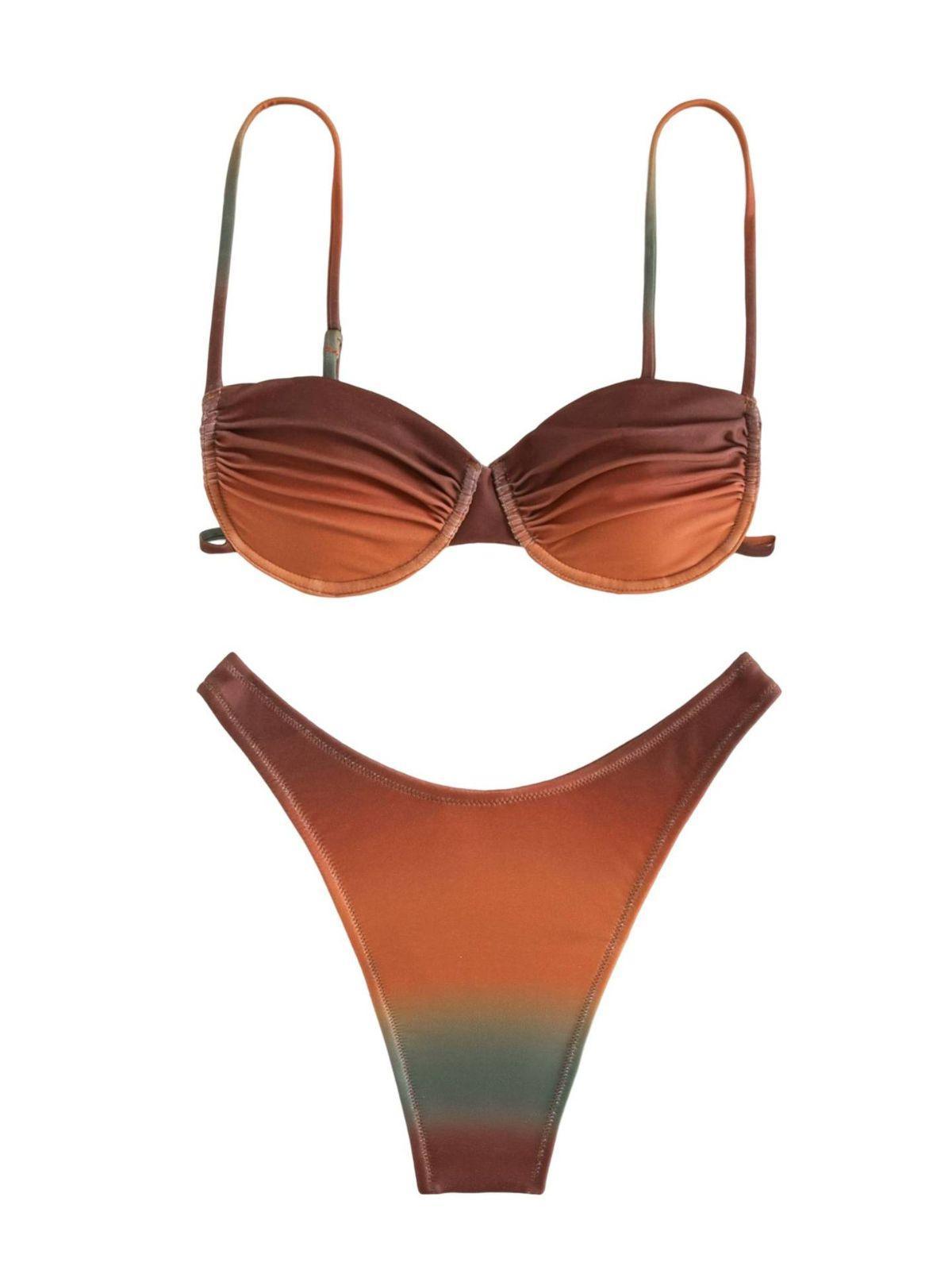 DALIA - Ombre Bikini Two Piece Set - Coffee