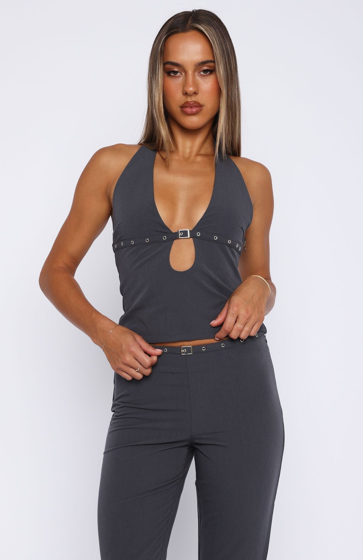 DALIA - Halter Top Charcoal