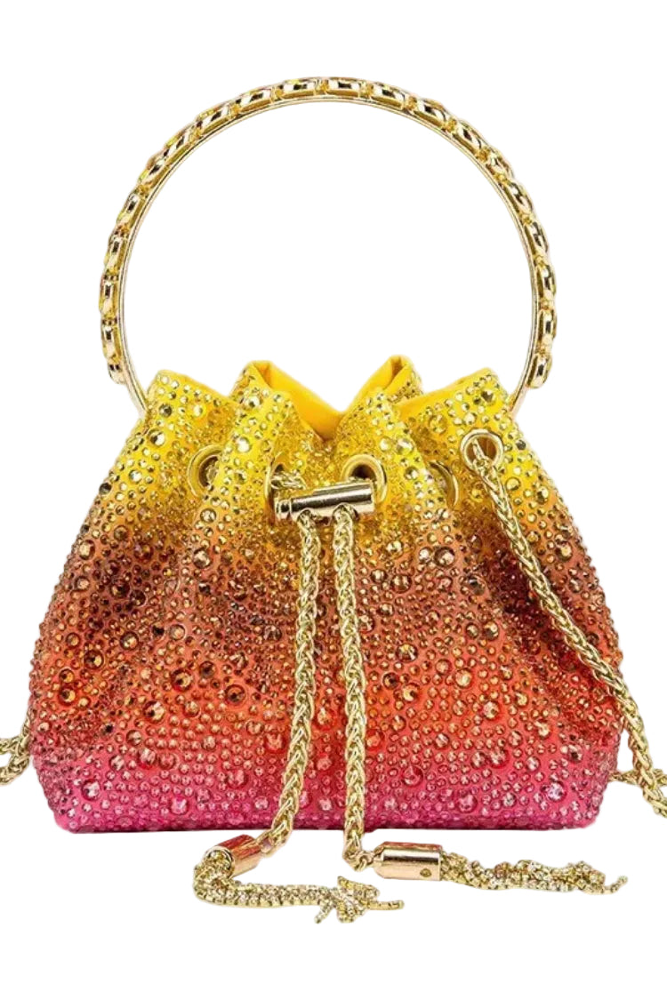 DALIA - Multicolored Crystal Embellished Bucket Bag