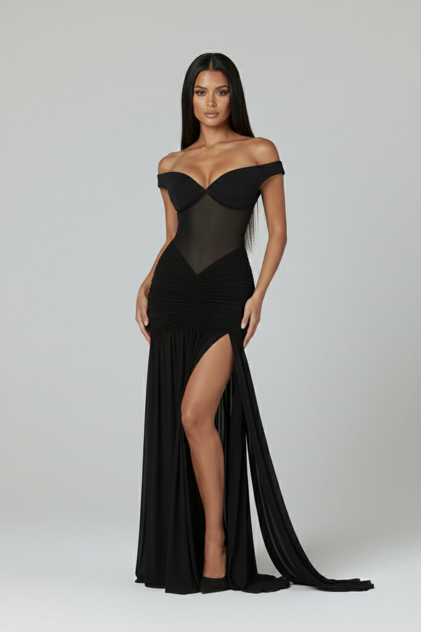 DALIA - Off Shoulder Corset Maxi Gown