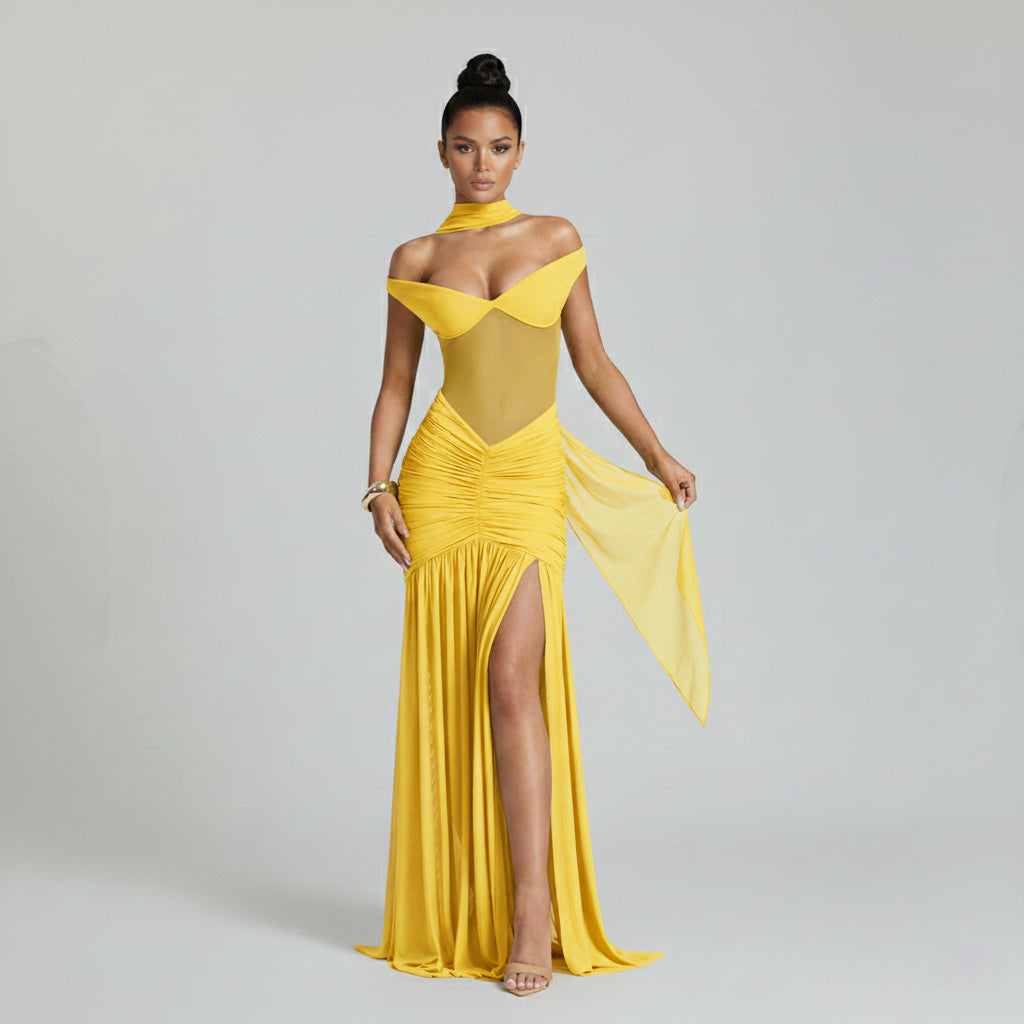 DALIA - Off Shoulder Corset Maxi Gown