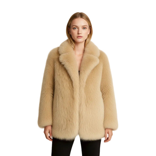 DALIA - Lapel Faux Fur Coat