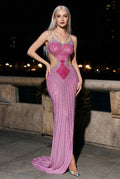 DALIA - Crystal Cutout Maxi Dress - Pink