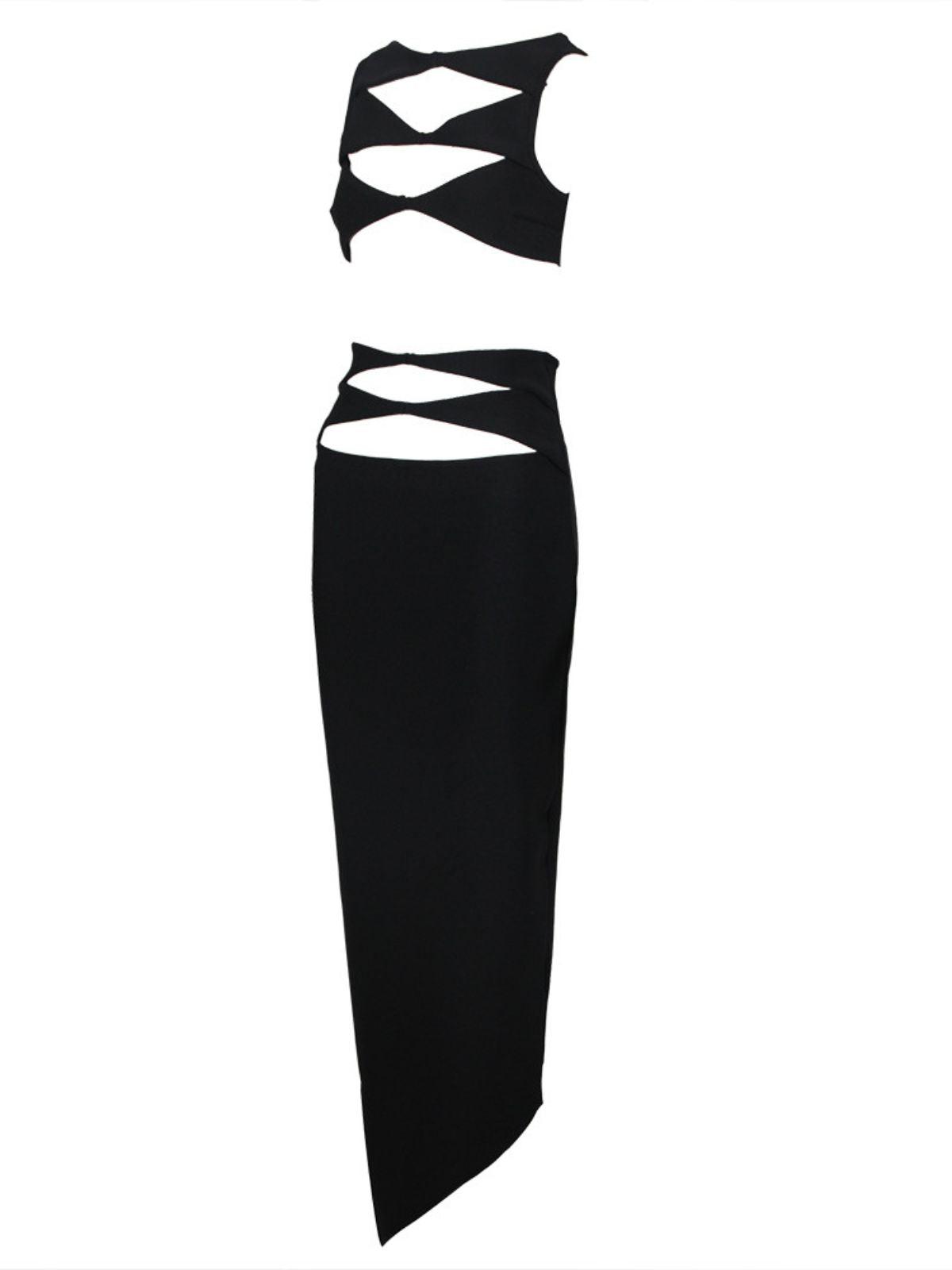 DALIA - Cut Out Bandage Set In Black