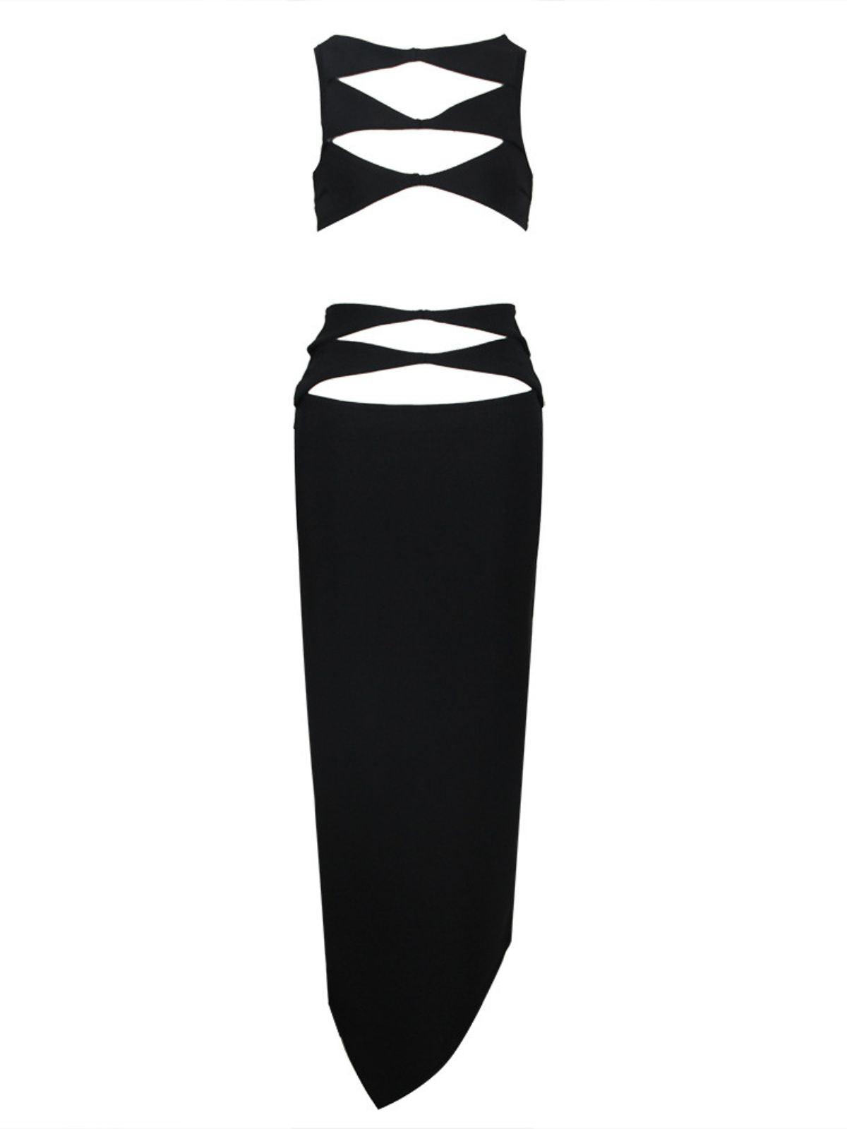DALIA - Cut Out Bandage Set In Black